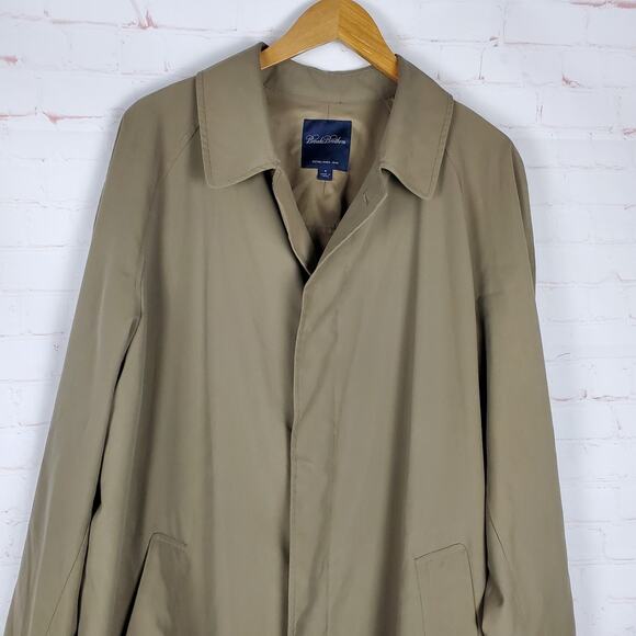 Brooks Brothers Trench Coat Mens M Tan Long Lightweight Button Closure READ DESC - Picture 6 of 16